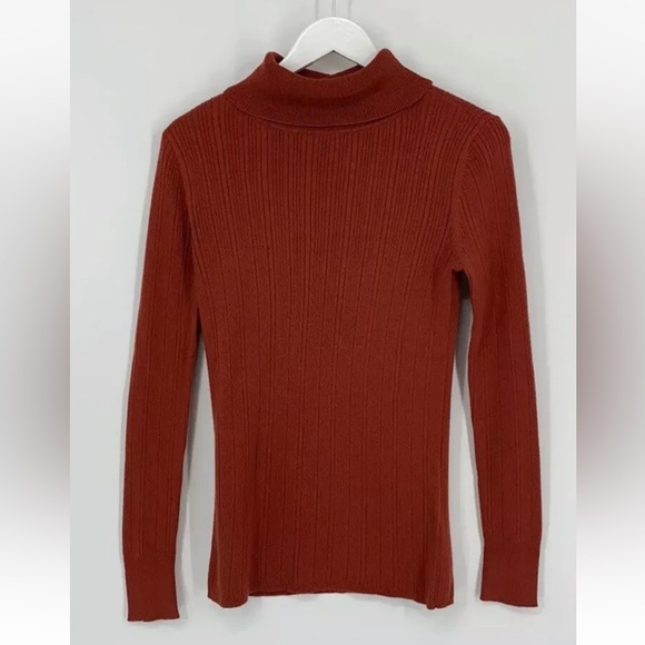 .41 Hawthorn Cotton Rayon Ribbed Knit Turtleneck Sweater- - Picture 1 of 9
